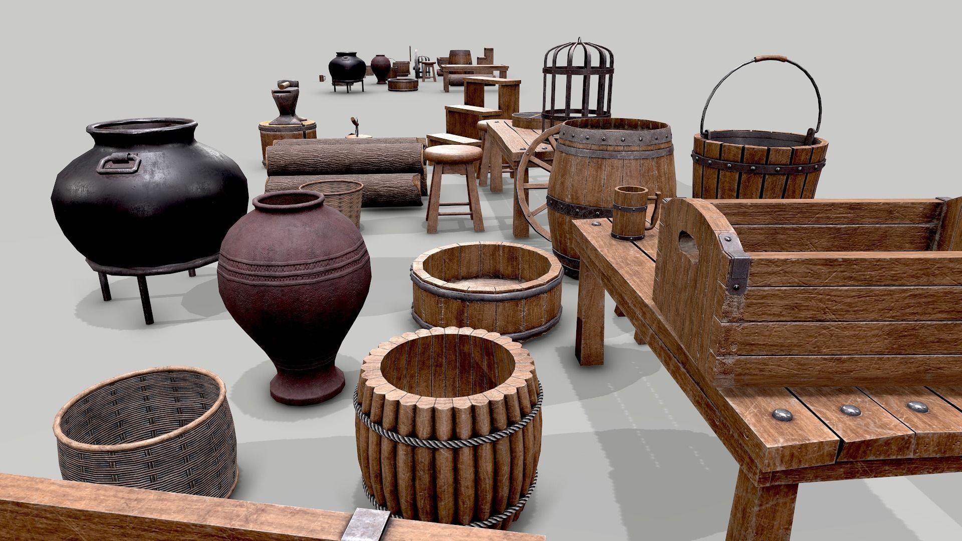 Low Poly Game-Ready PBR Medieval Assets 3D model_14