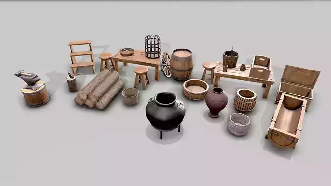 Low Poly Game-Ready PBR Medieval Assets