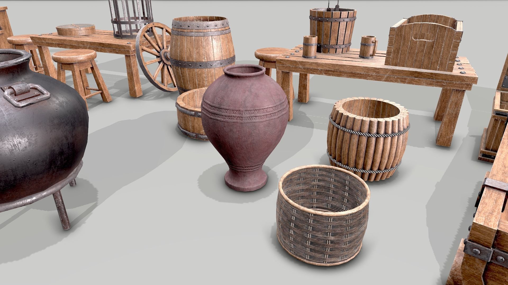 Low Poly Game-Ready PBR Medieval Assets 3D model_2
