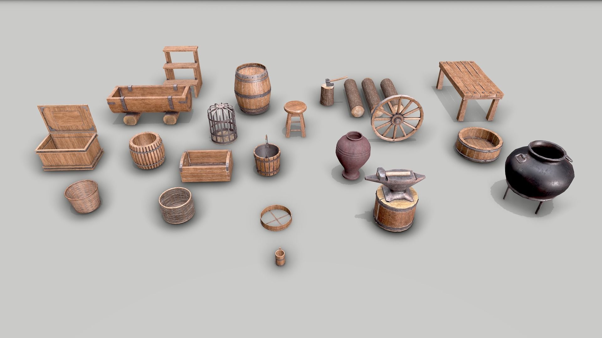 Low Poly Game-Ready PBR Medieval Assets 3D model_6