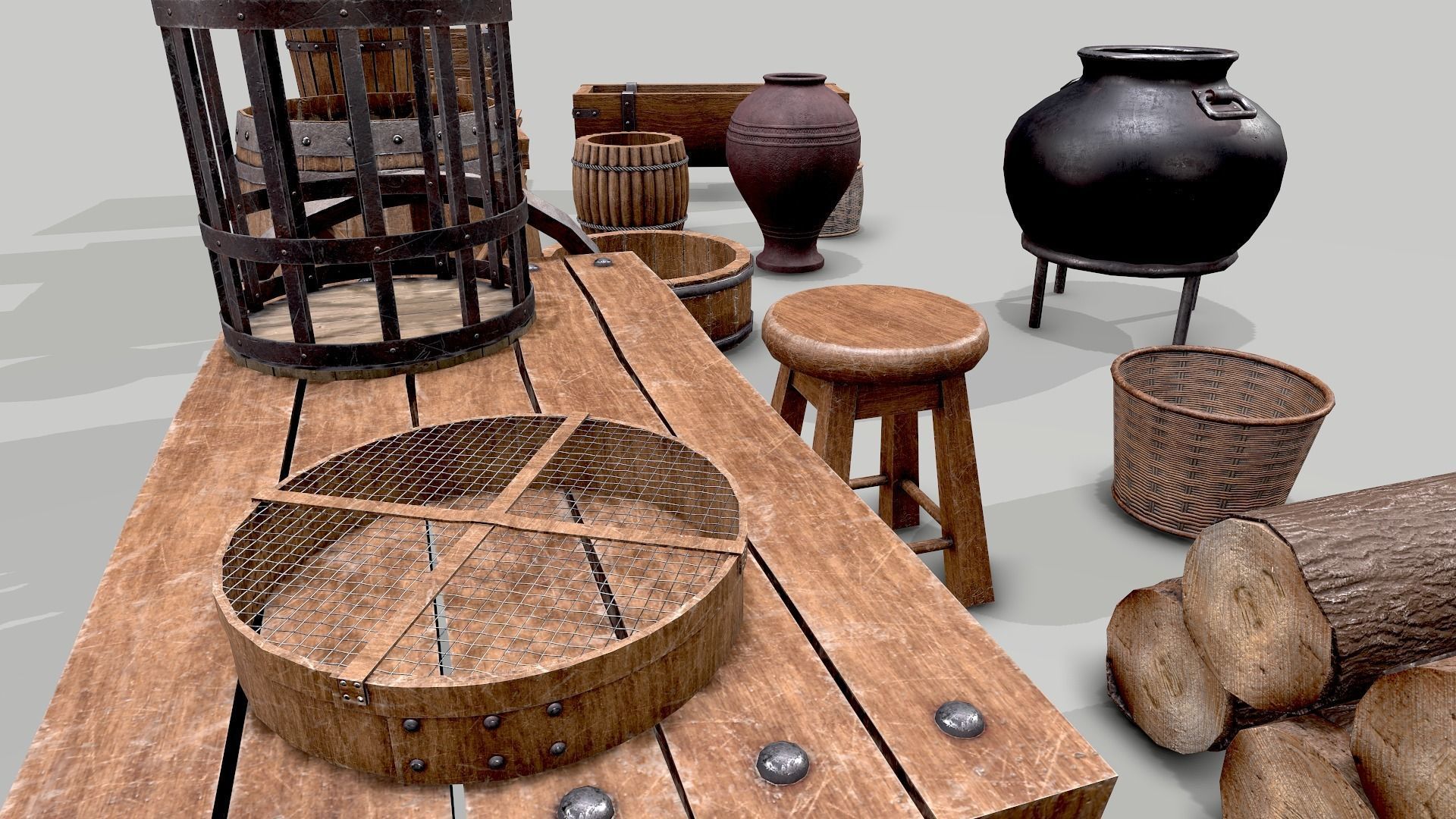 Low Poly Game-Ready PBR Medieval Assets 3D model_12
