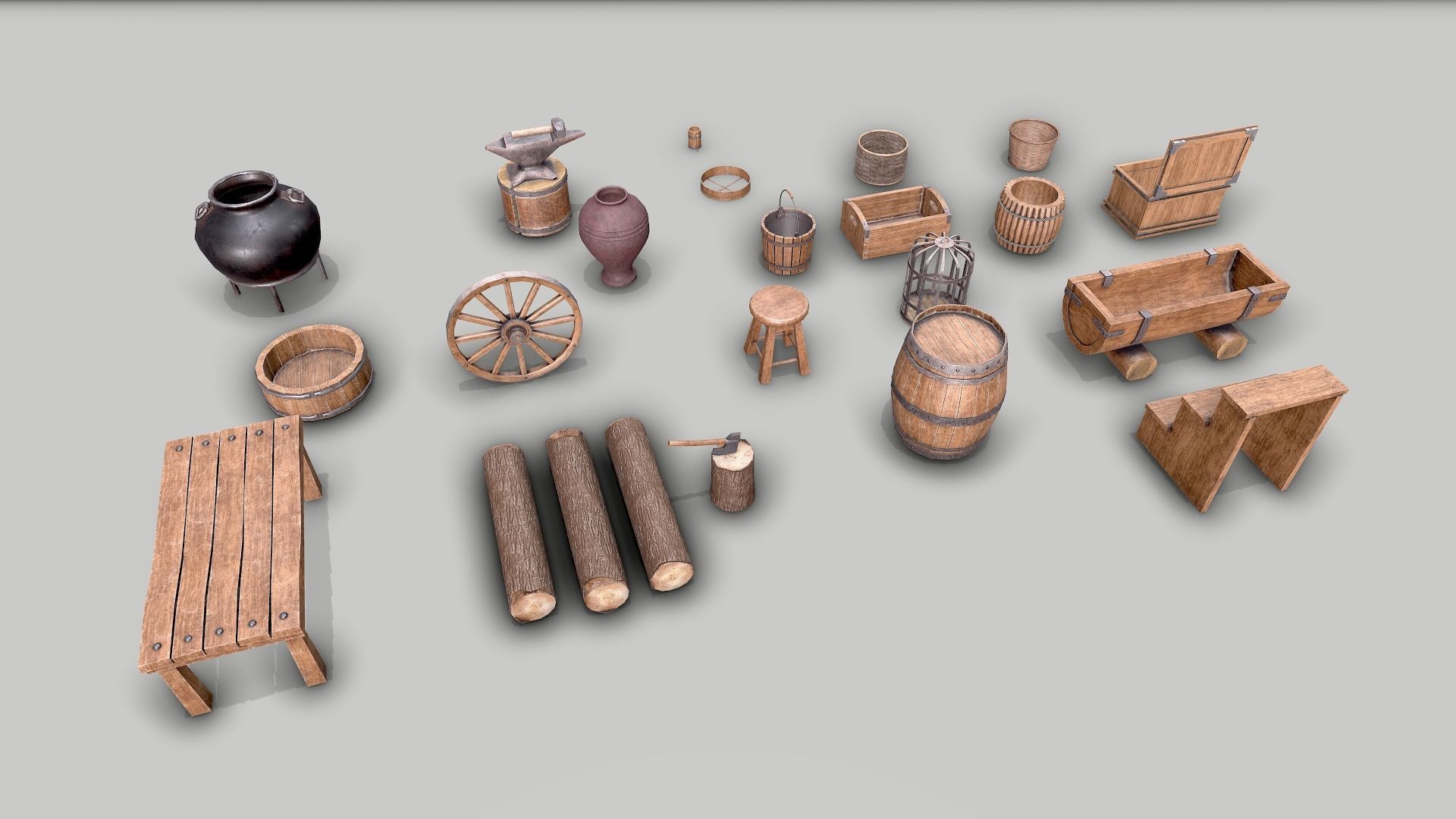 Low Poly Game-Ready PBR Medieval Assets 3D model_7