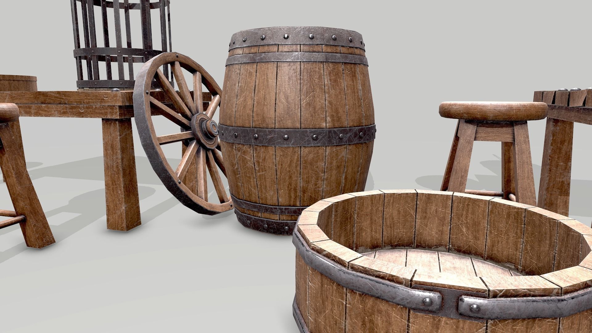 Low Poly Game-Ready PBR Medieval Assets 3D model_4
