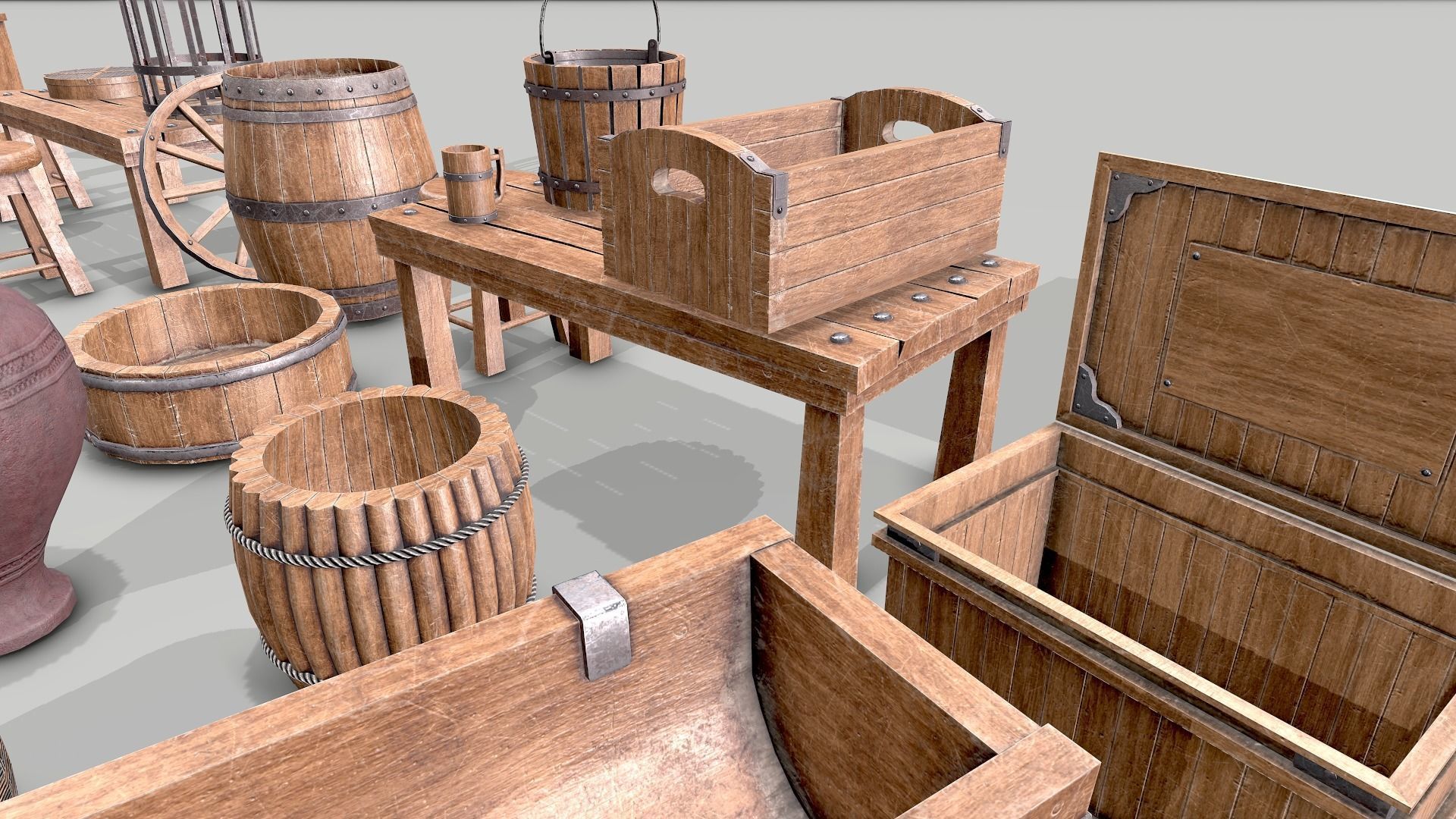 Low Poly Game-Ready PBR Medieval Assets 3D model_9
