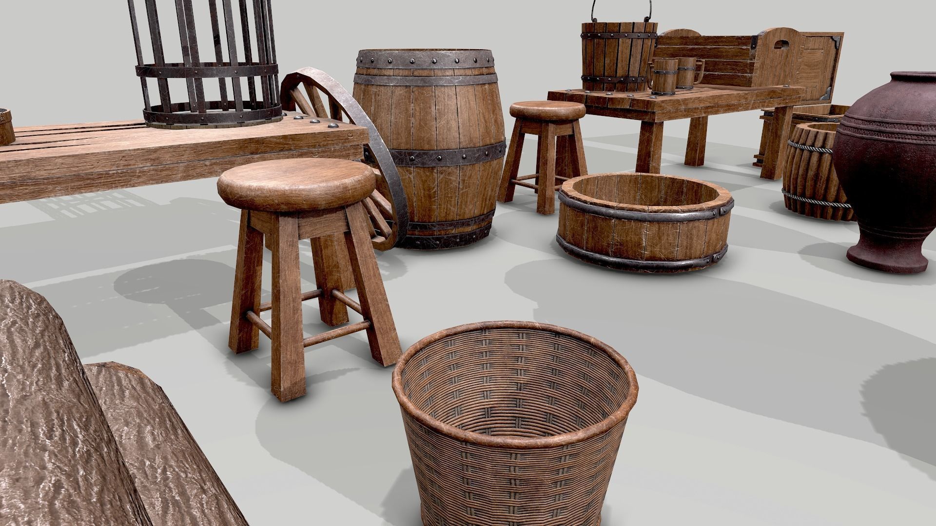 Low Poly Game-Ready PBR Medieval Assets 3D model_13