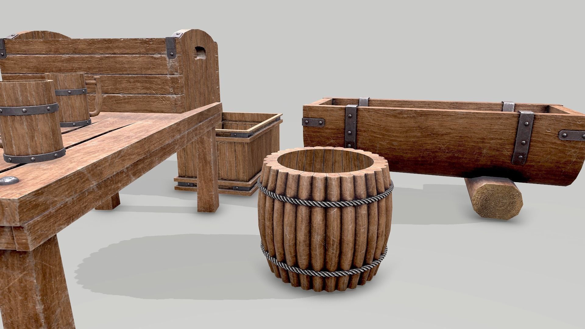 Low Poly Game-Ready PBR Medieval Assets 3D model_5