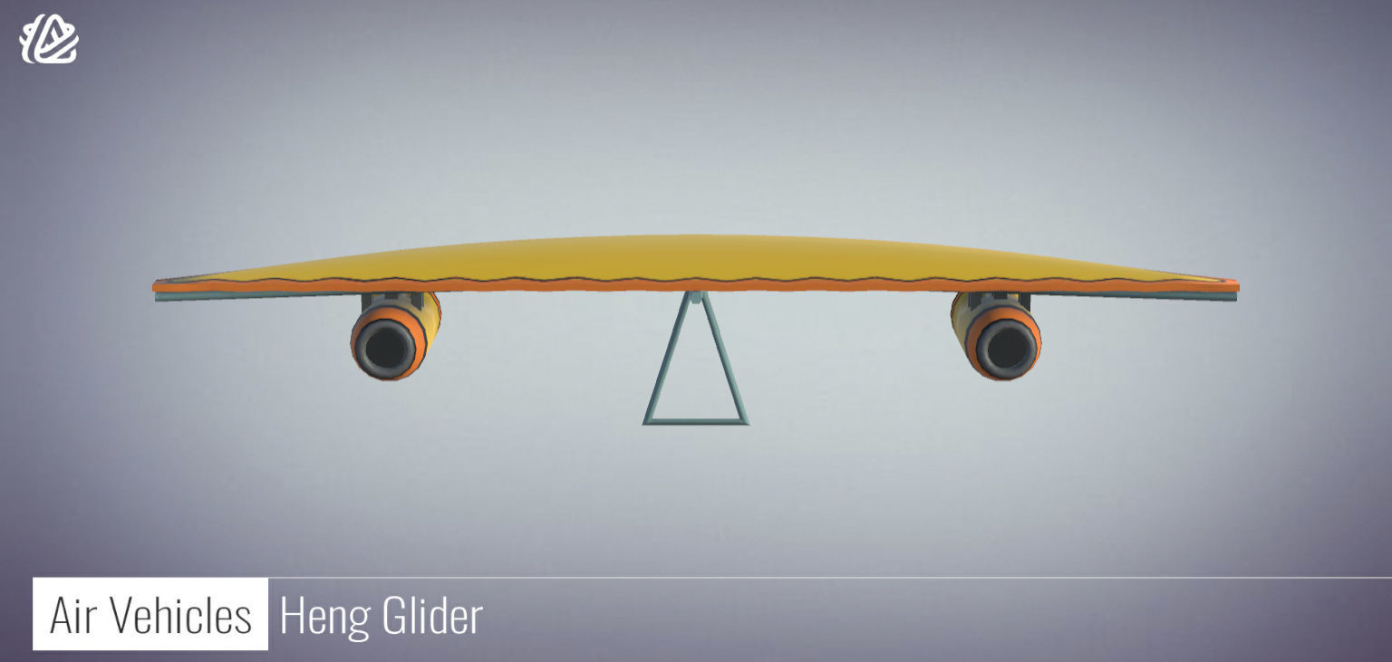 3D Hang Glider - Air Vehicles Aircraft Low-poly 3D model_1