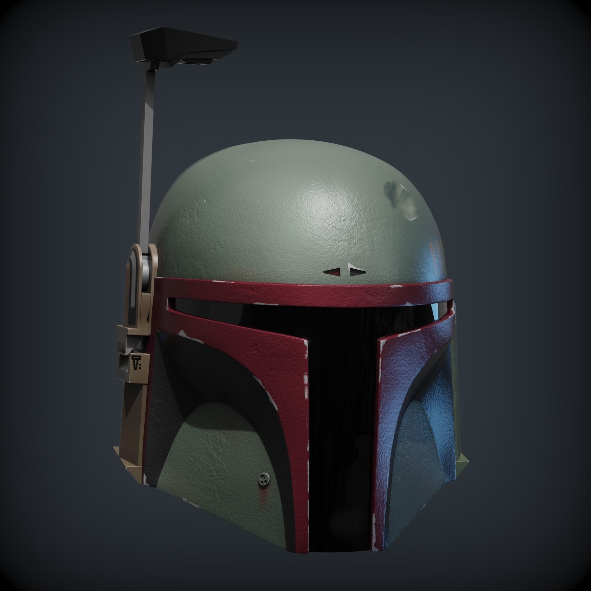 BOBA FETT HELMET 1to1 scale  3D print model_1