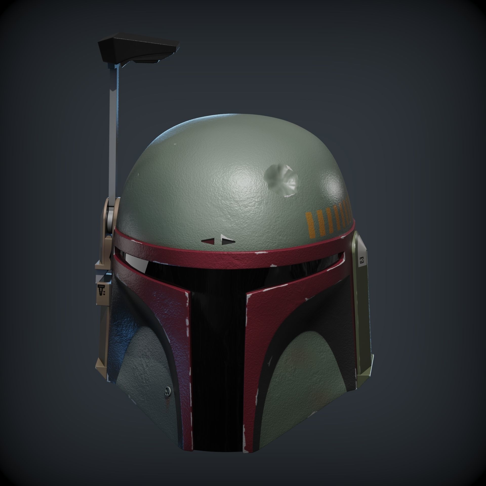 BOBA FETT HELMET 1to1 scale  3D print model_6