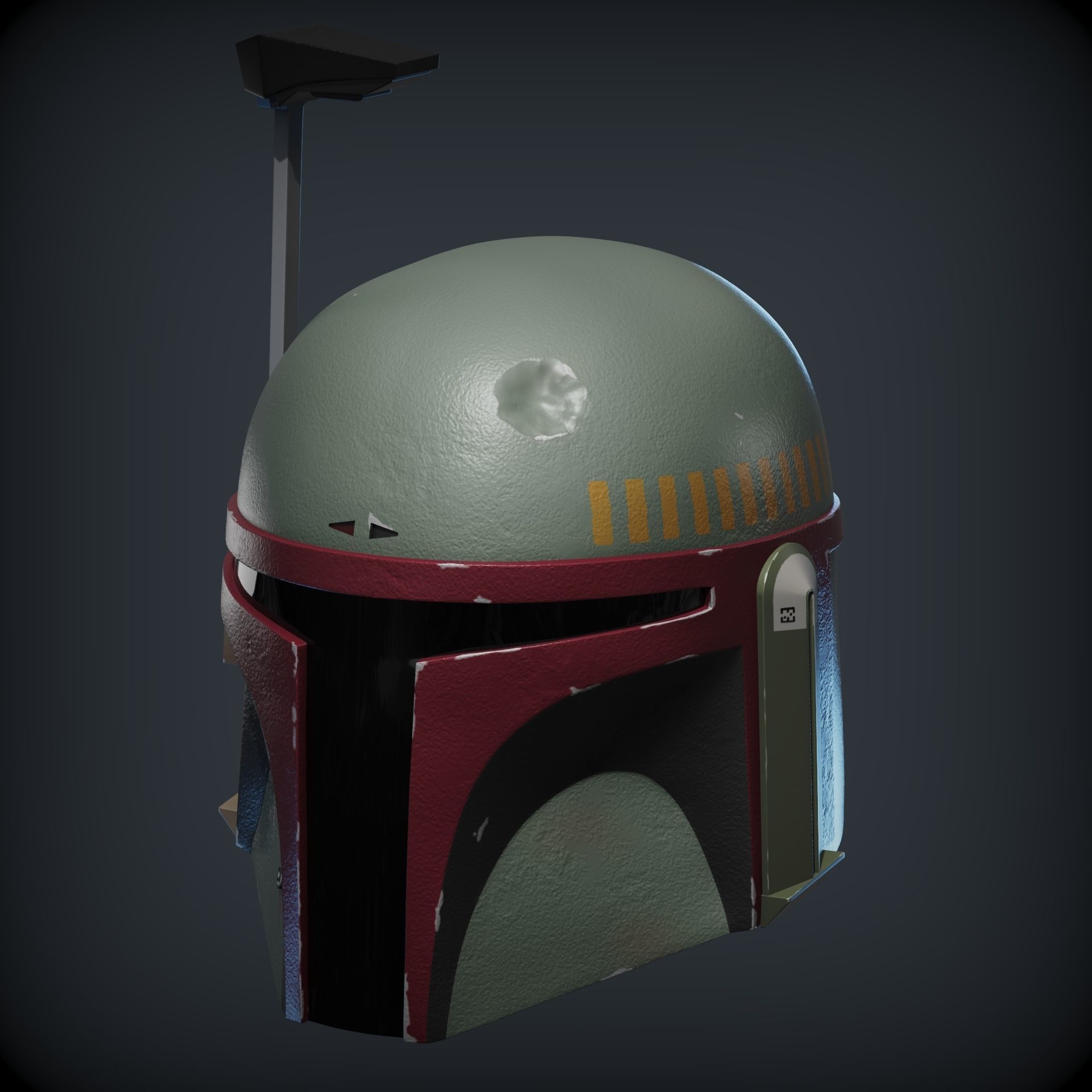 BOBA FETT HELMET 1to1 scale  3D print model_4