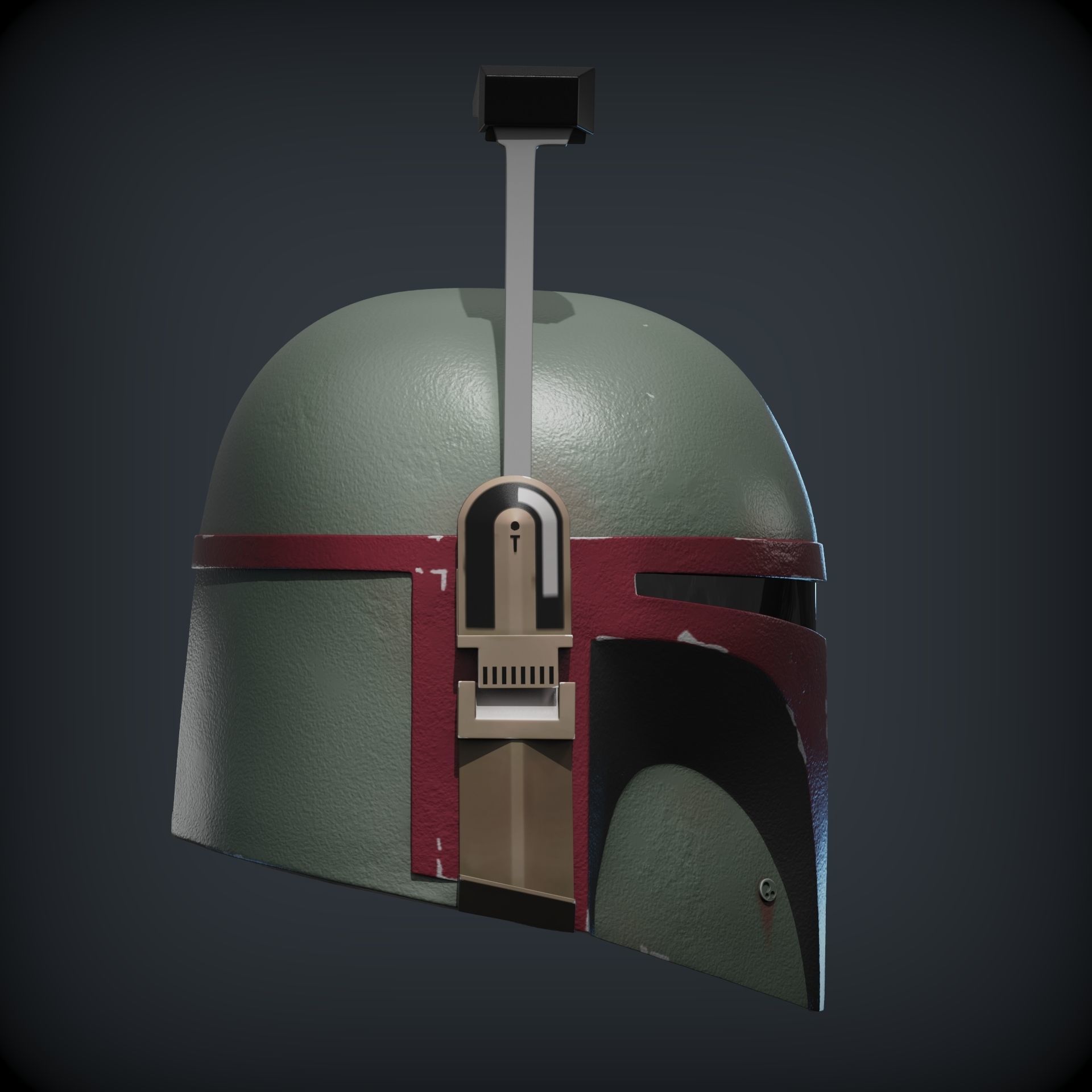 BOBA FETT HELMET 1to1 scale  3D print model_3