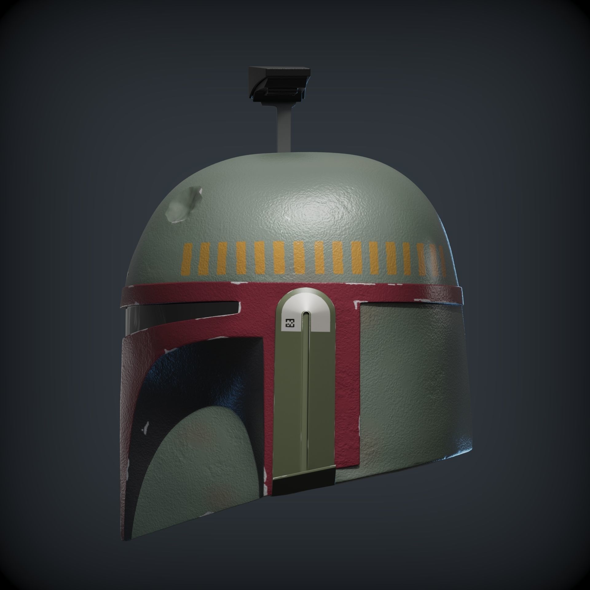 BOBA FETT HELMET 1to1 scale  3D print model_7