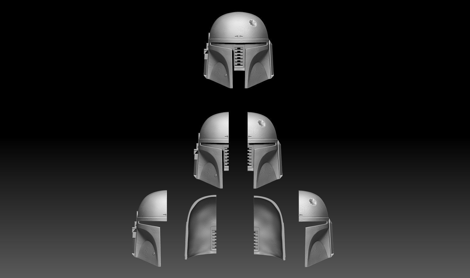 BOBA FETT HELMET 1to1 scale  3D print model_17