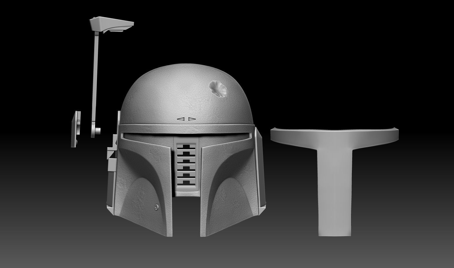 BOBA FETT HELMET 1to1 scale  3D print model_18