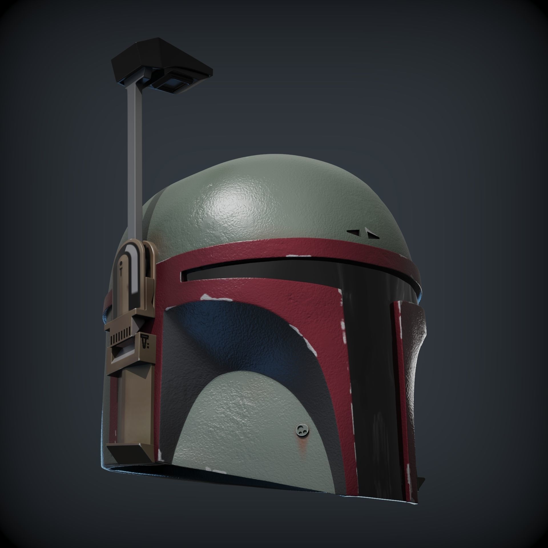 BOBA FETT HELMET 1to1 scale  3D print model_2