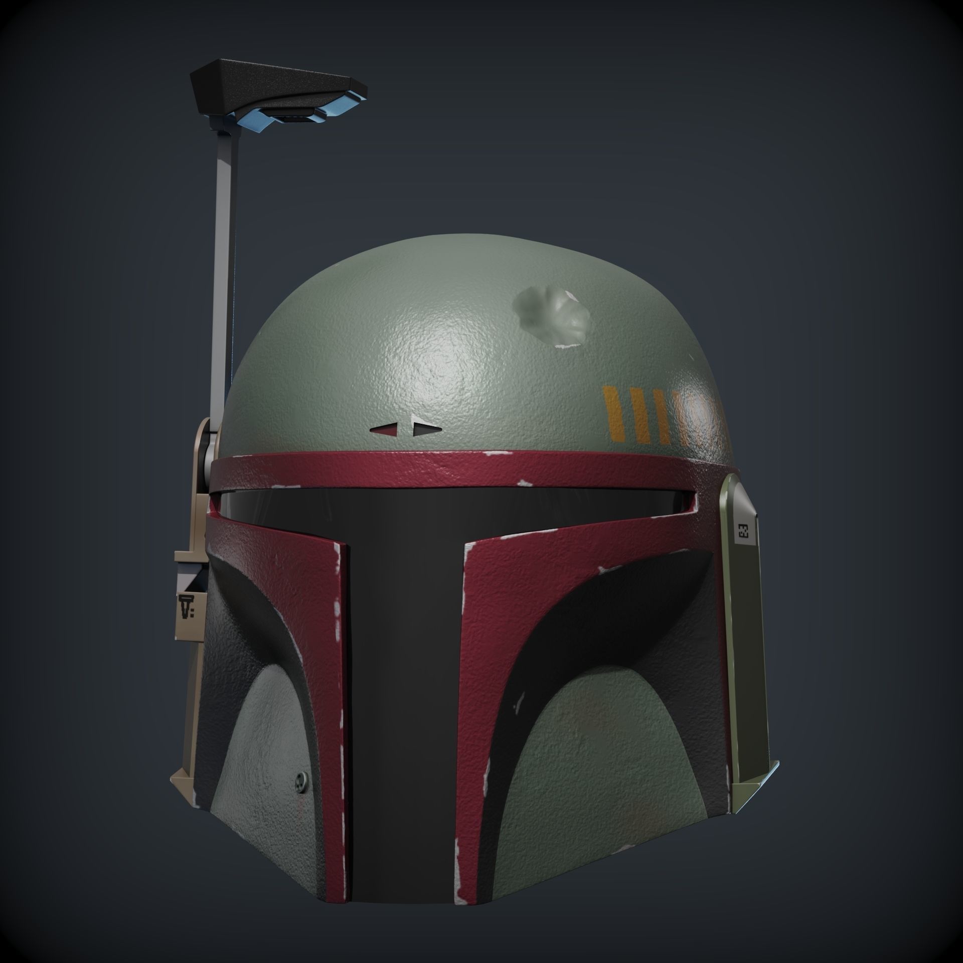 BOBA FETT HELMET 1to1 scale  3D print model_8