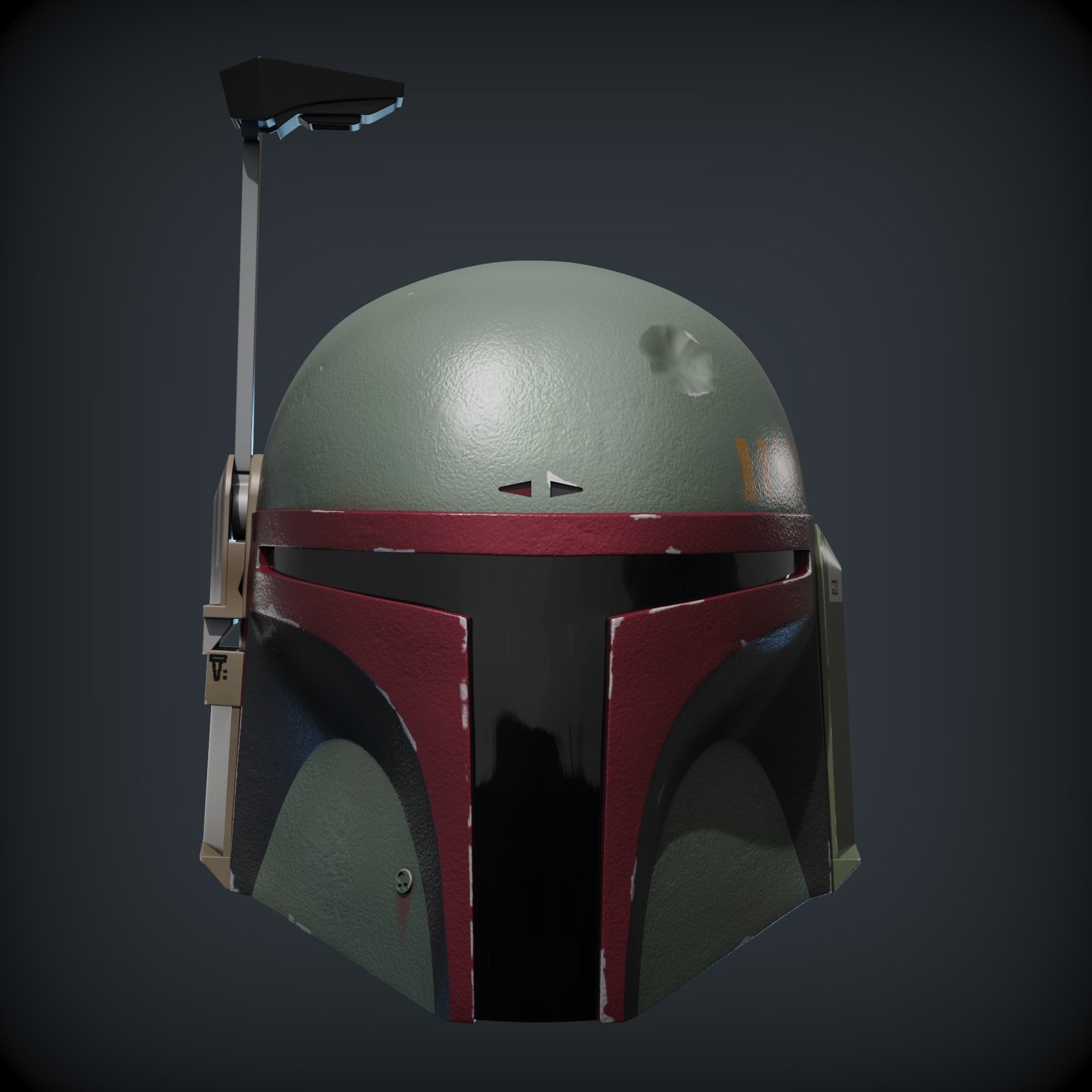 BOBA FETT HELMET 1to1 scale  3D print model_9