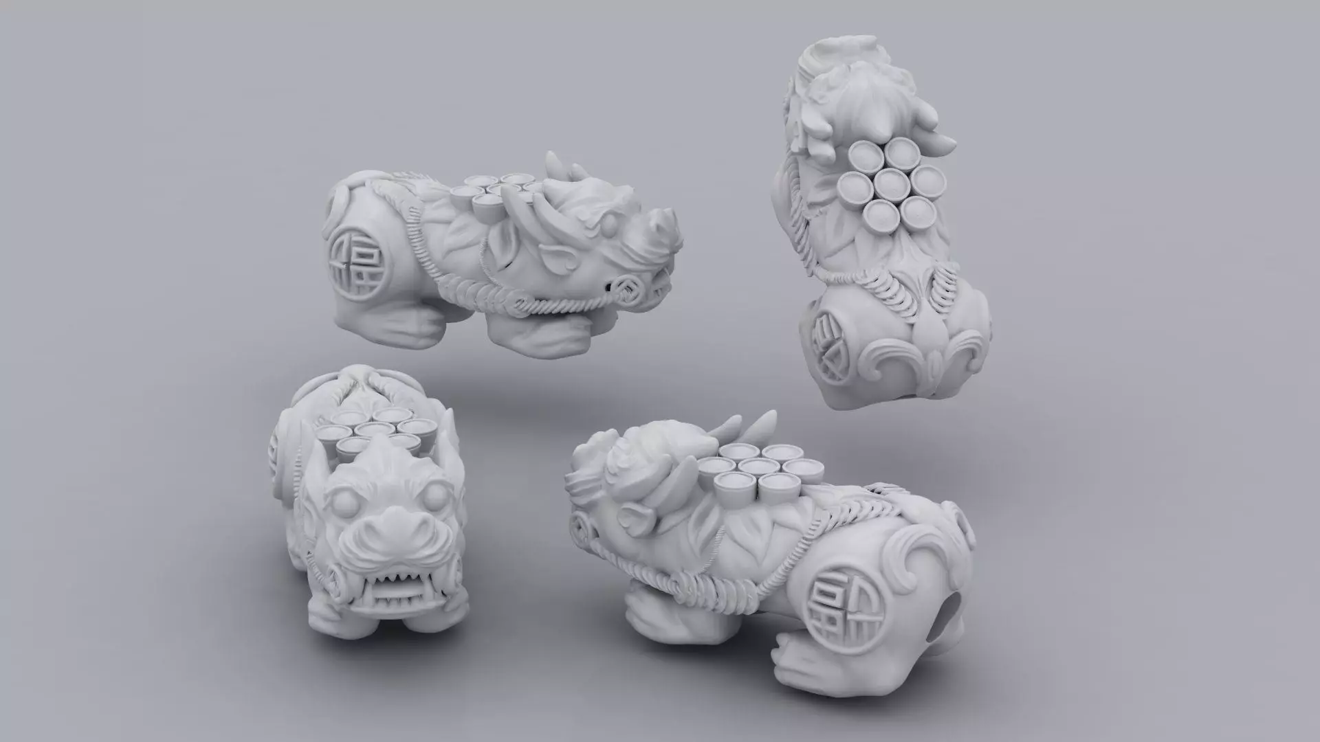 chinese dragon statue 3D print model_0