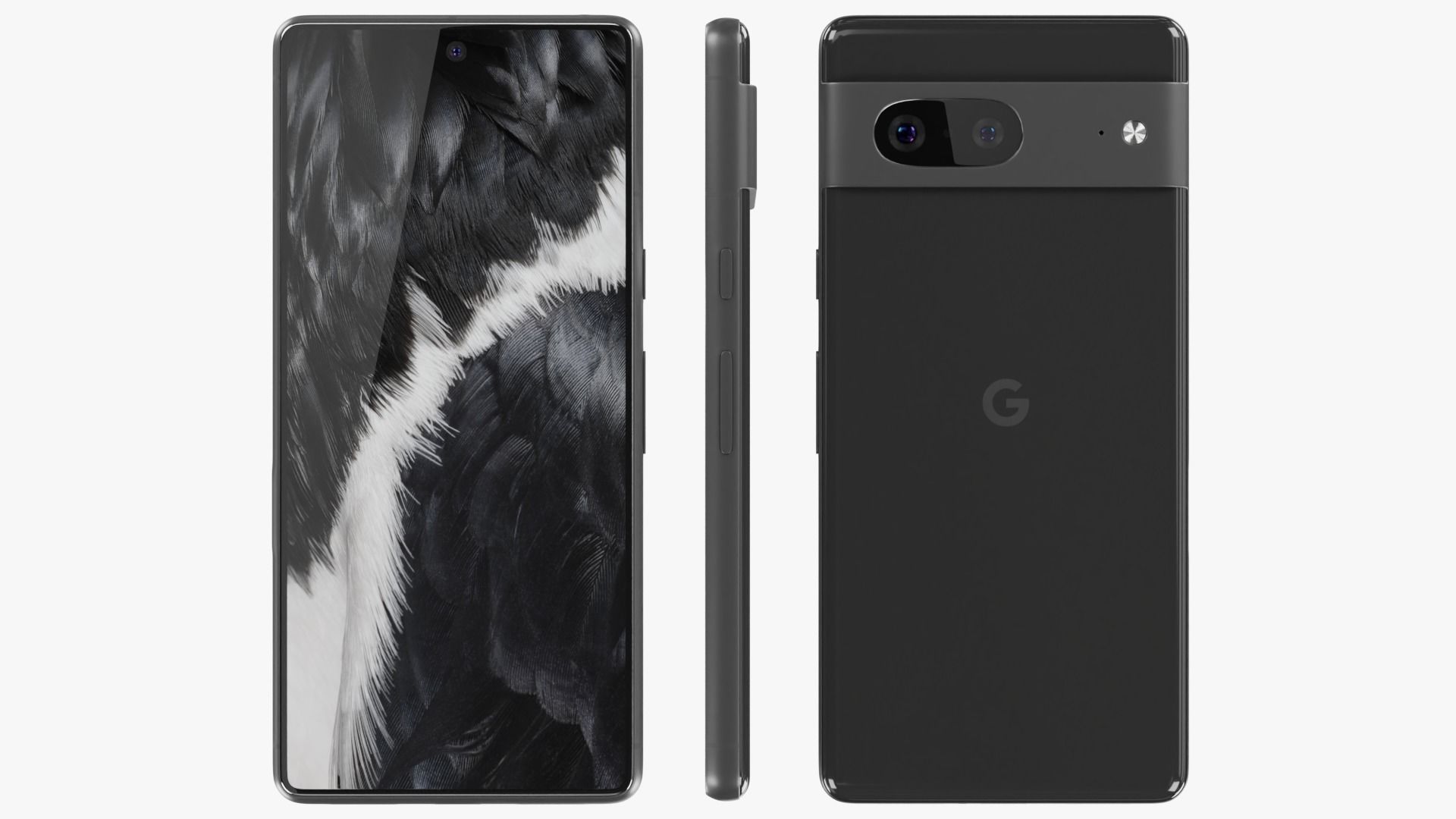 Google Pixel 7 Obsidian Low-poly 3D model_1
