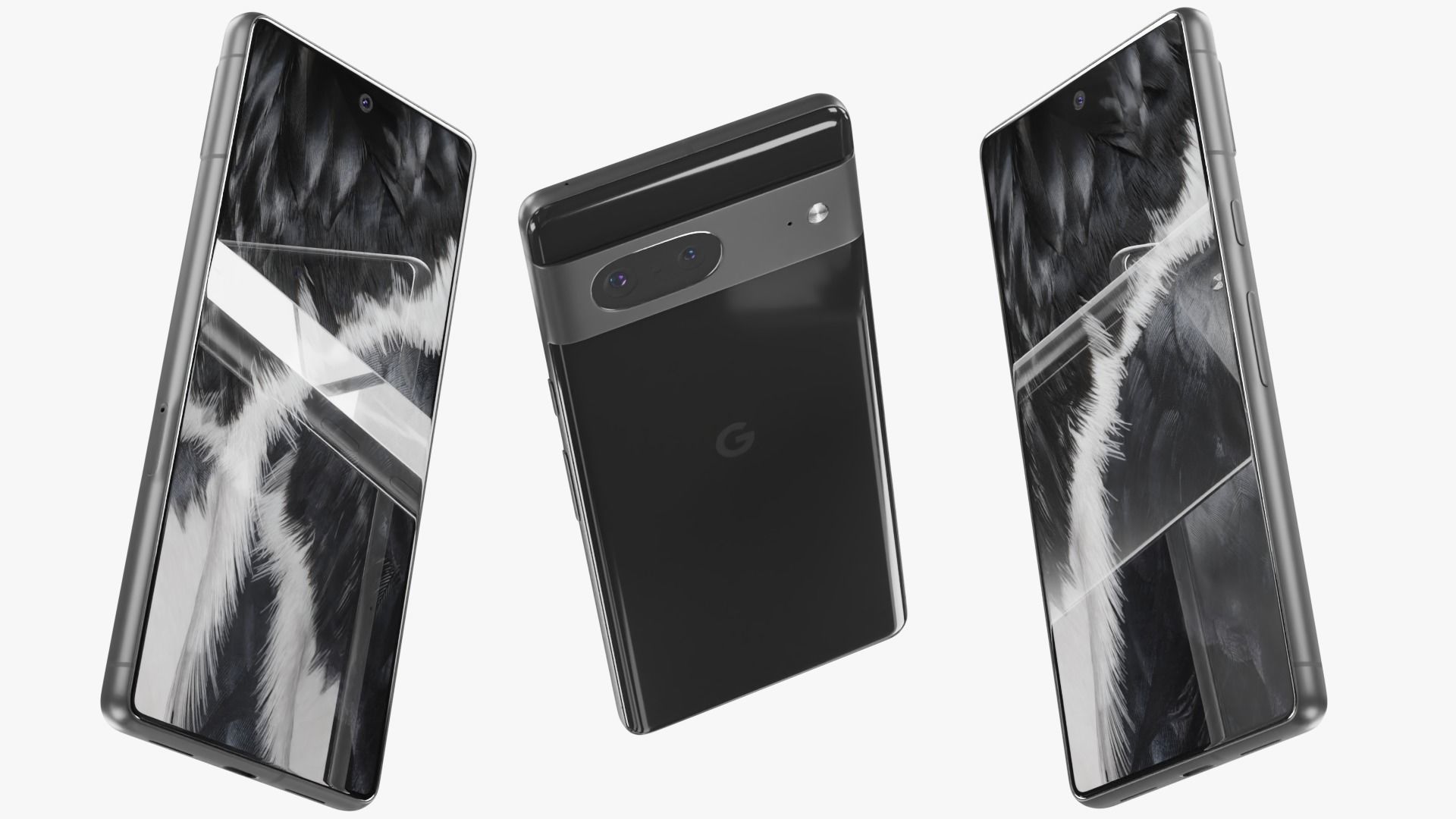 Google Pixel 7 Obsidian Low-poly 3D model_3