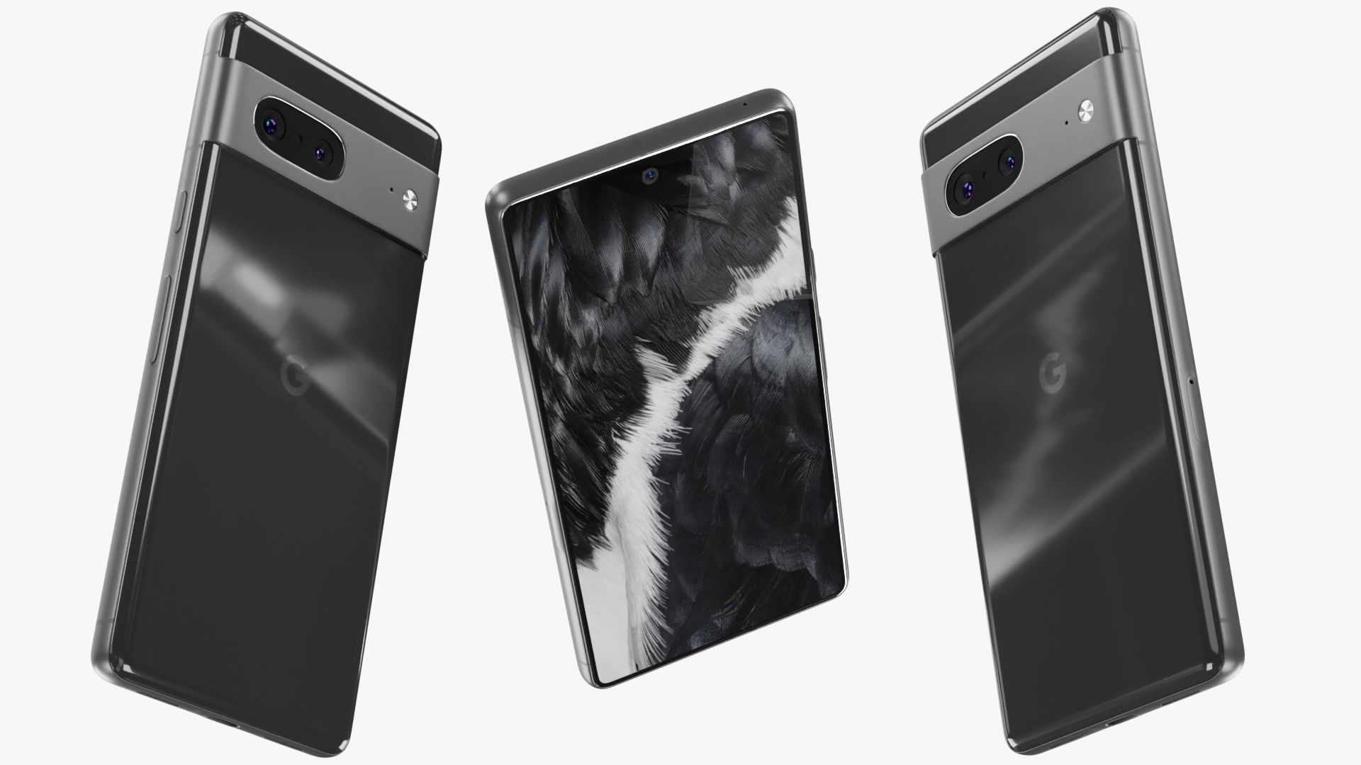 Google Pixel 7 Obsidian Low-poly 3D model_2