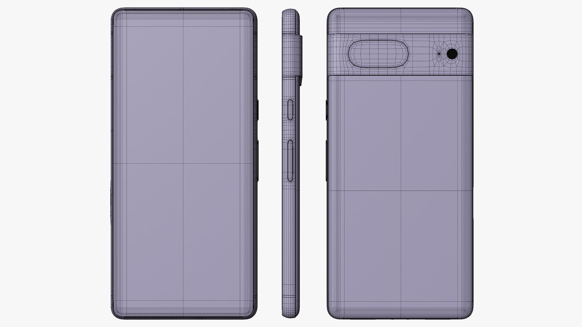 Google Pixel 7 Obsidian Low-poly 3D model_13