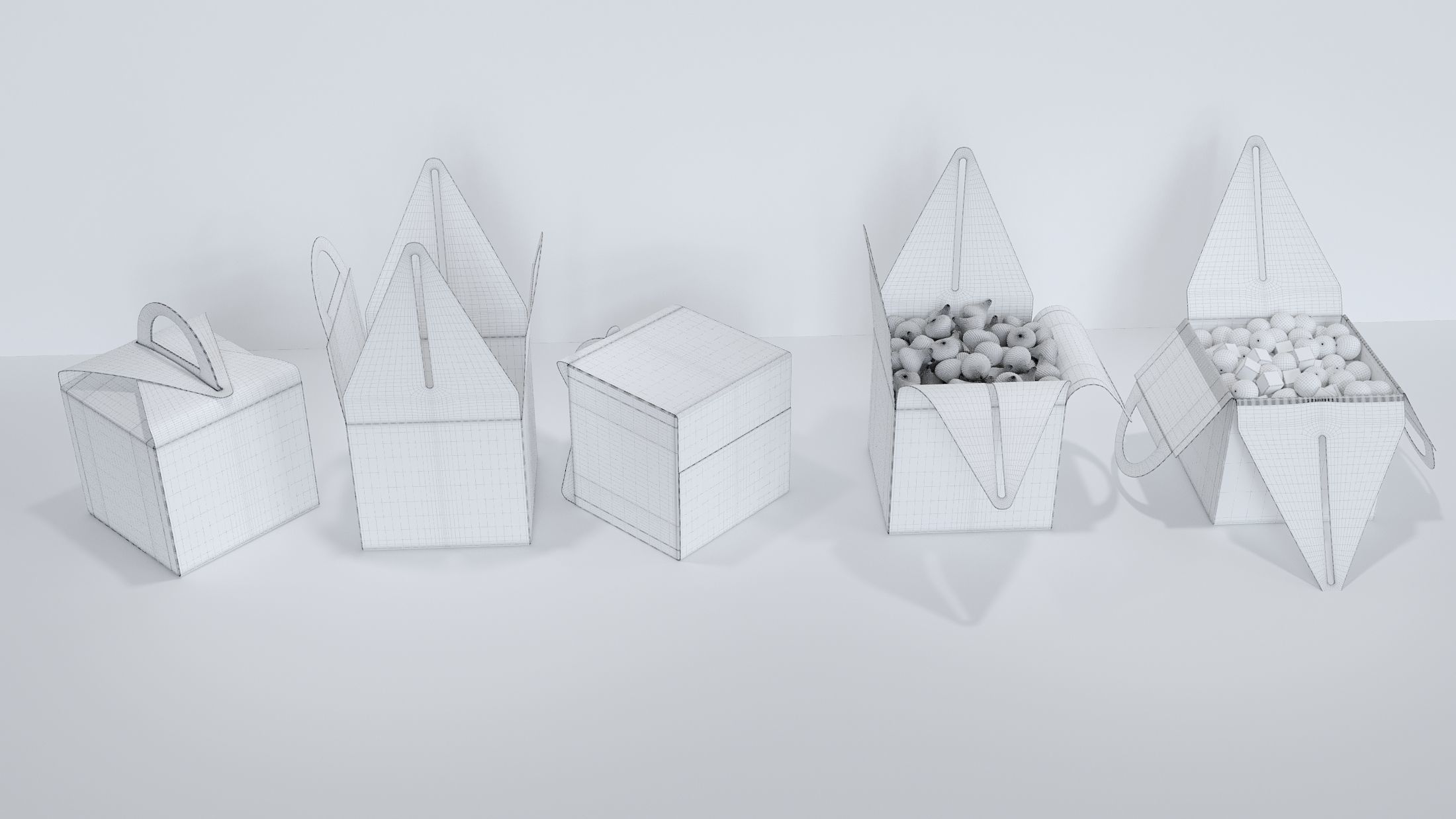 Candy box Low-poly 3D model_10