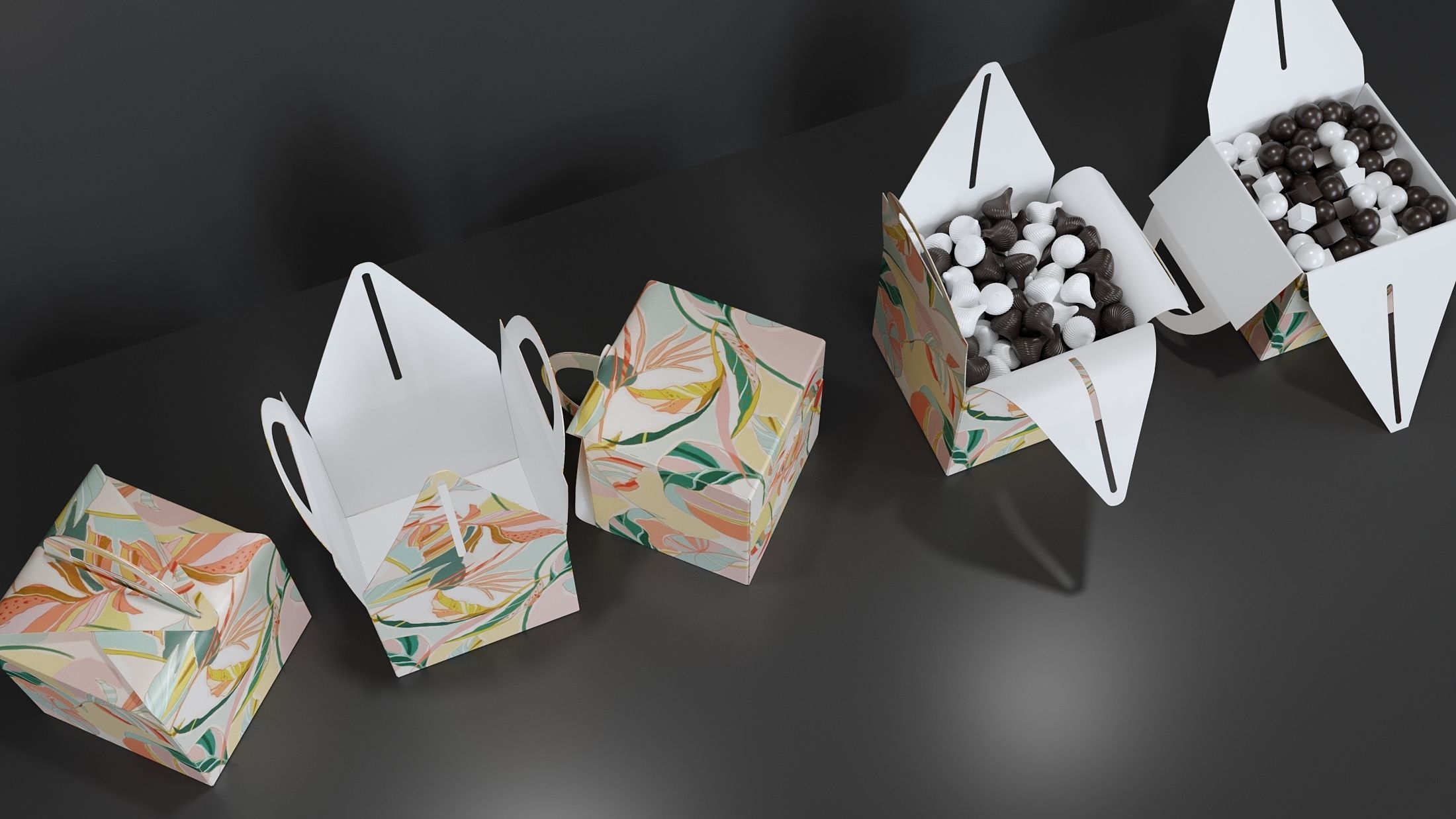 Candy box Low-poly 3D model_8
