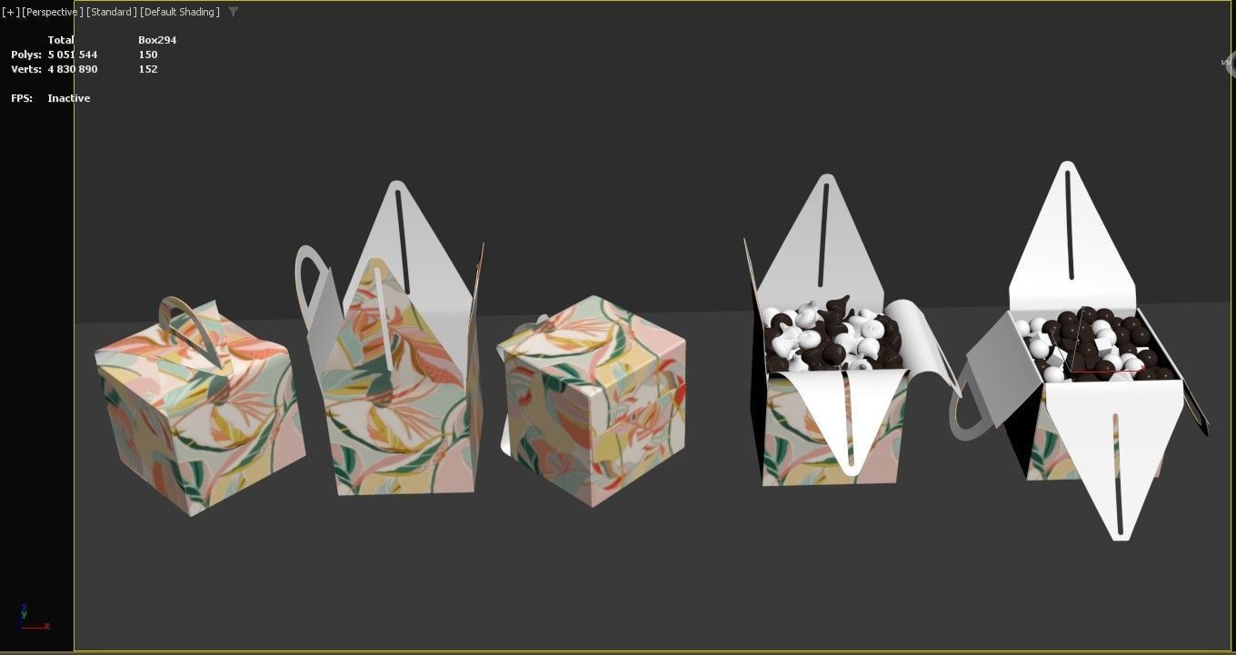 Candy box Low-poly 3D model_16