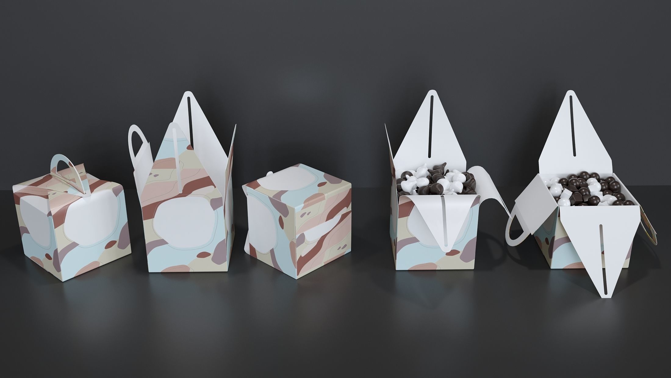 Candy box Low-poly 3D model_6