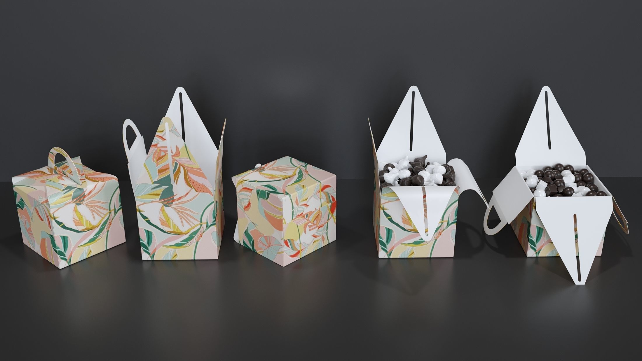 Candy box Low-poly 3D model_7