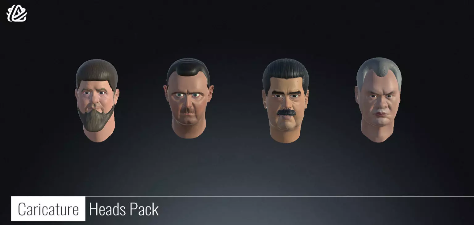 3D Heads Pack - Politics Caricature Low-poly 3D model