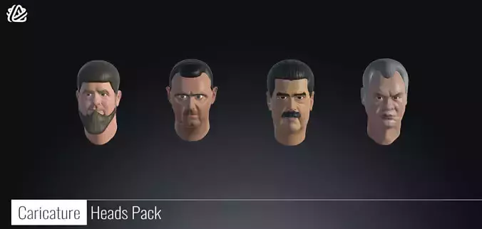 3D Heads Pack - Politics Caricature Low-poly 3D model