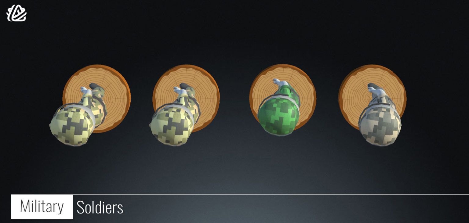 3D Soldiers - Military Stickman Low-poly 3D model_4