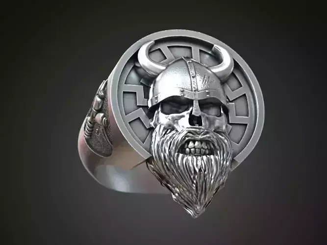 Ring undead viking black sun scandinavian 3D print model