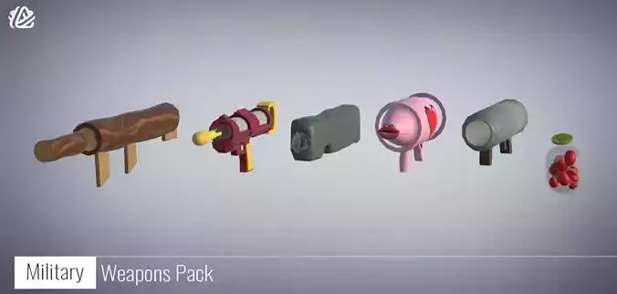 3D Weapons Pack - Military Weapons Low-poly 3D model