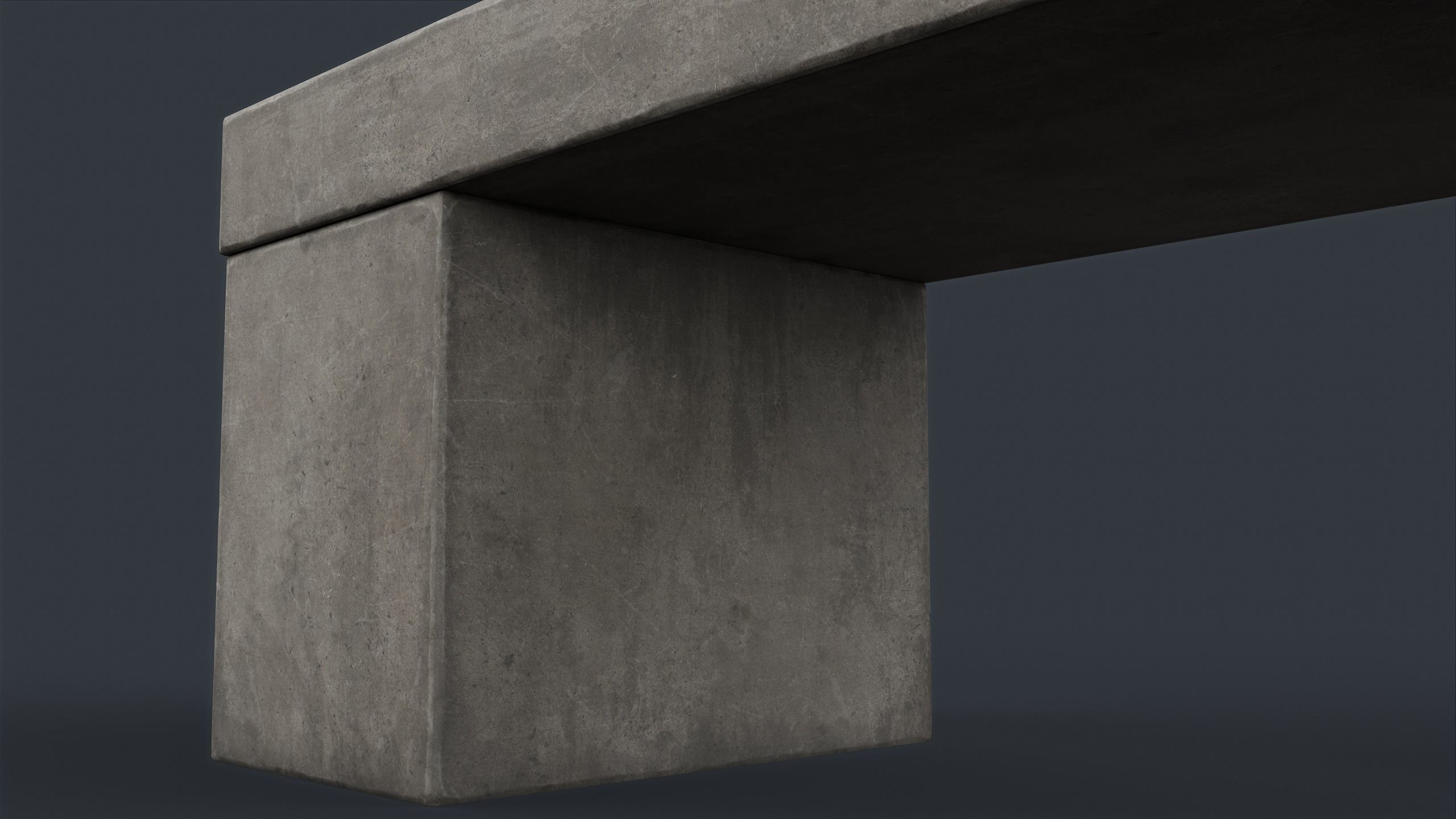 Modern Outdoor Bench 78 PBR Game Ready Low-poly 3D model_11