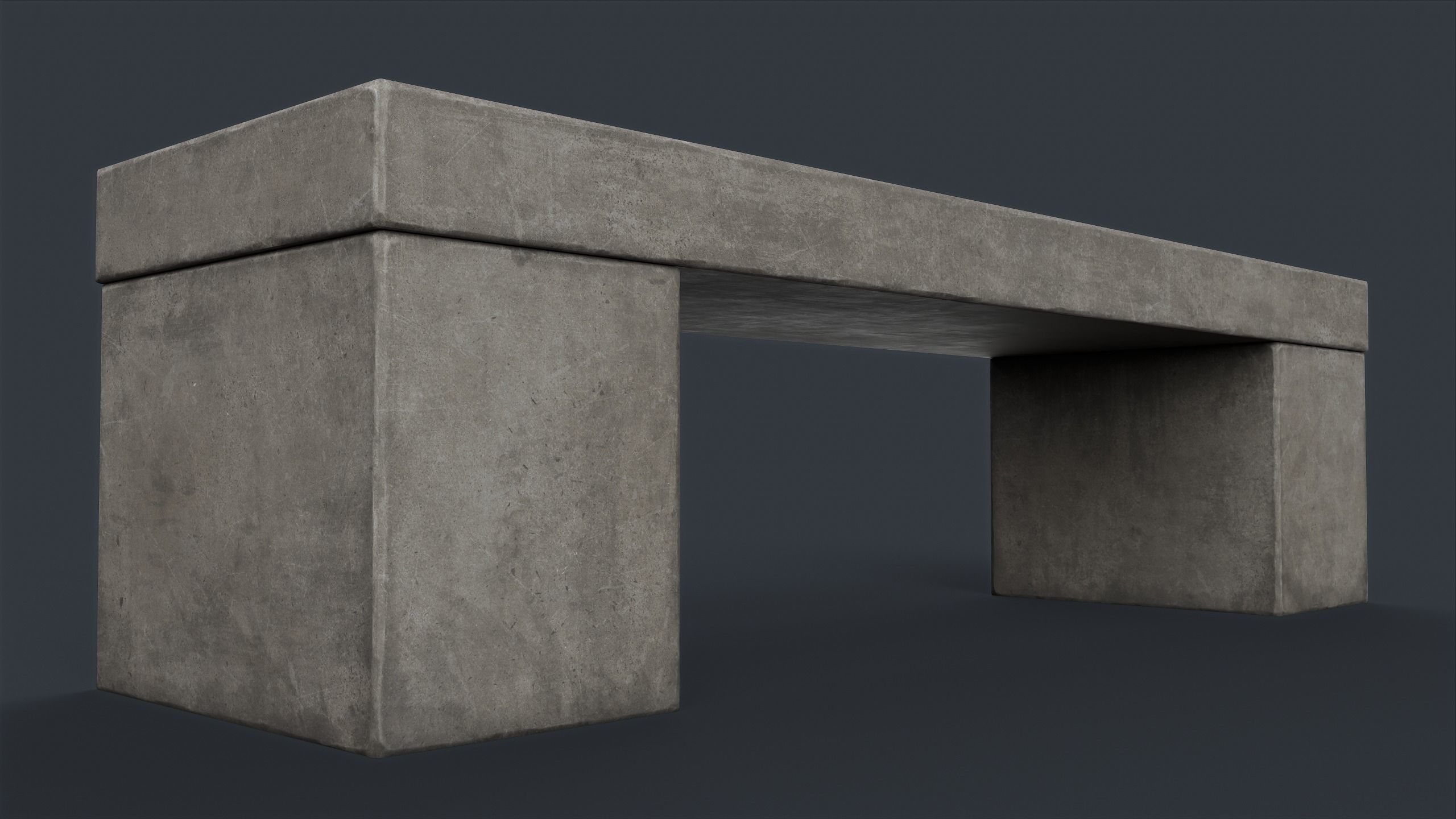 Modern Outdoor Bench 78 PBR Game Ready Low-poly 3D model_3