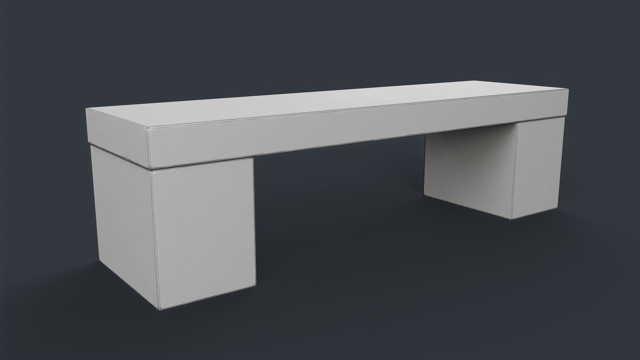 Modern Outdoor Bench 78 PBR Game Ready Low-poly 3D model_21