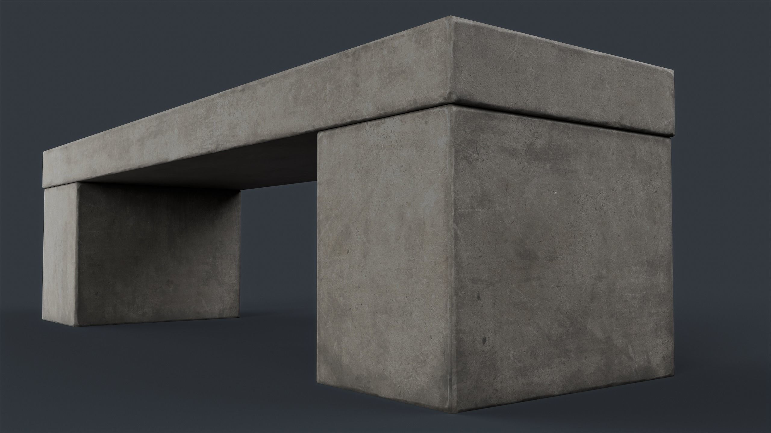 Modern Outdoor Bench 78 PBR Game Ready Low-poly 3D model_16