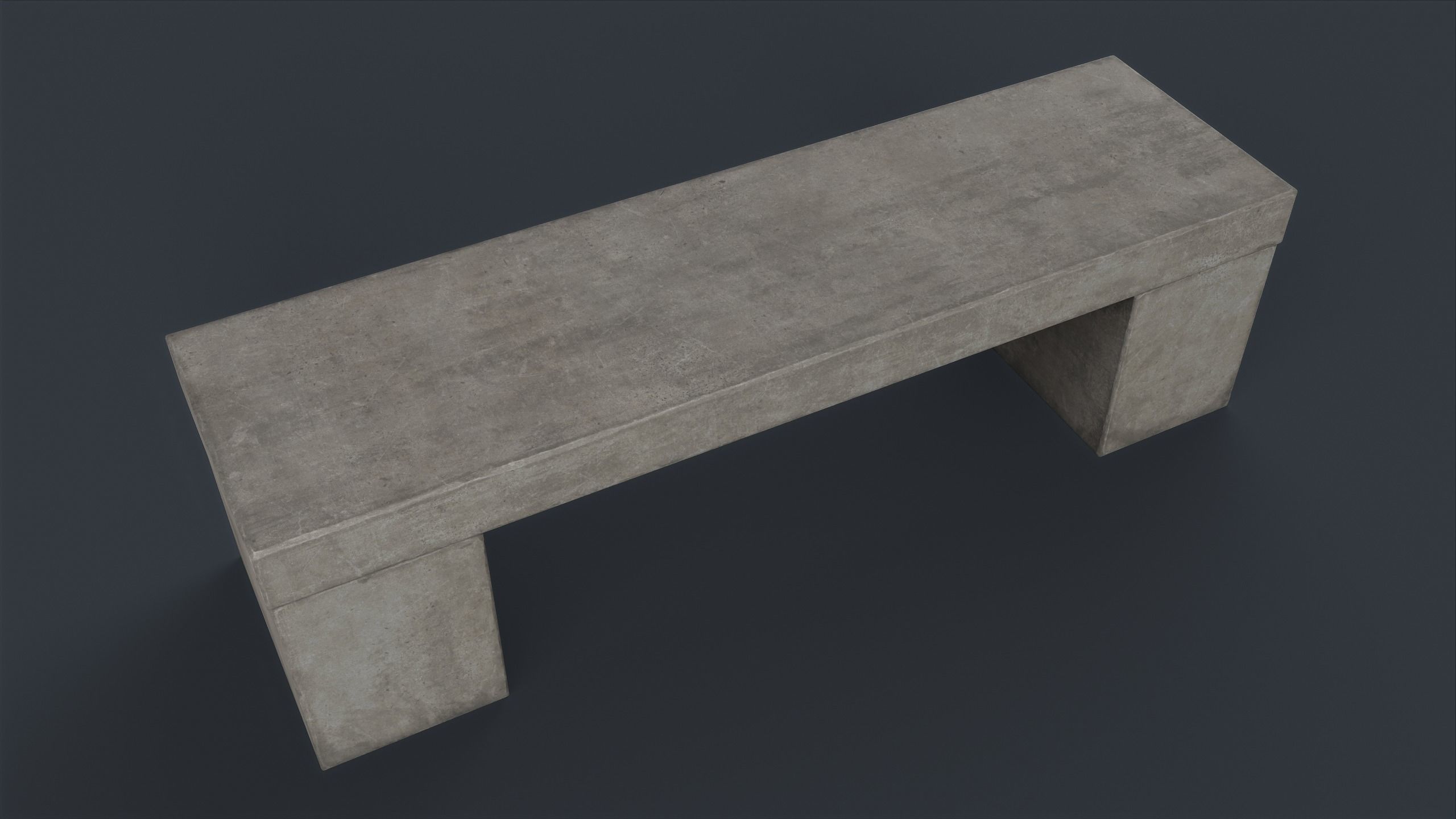 Modern Outdoor Bench 78 PBR Game Ready Low-poly 3D model_1