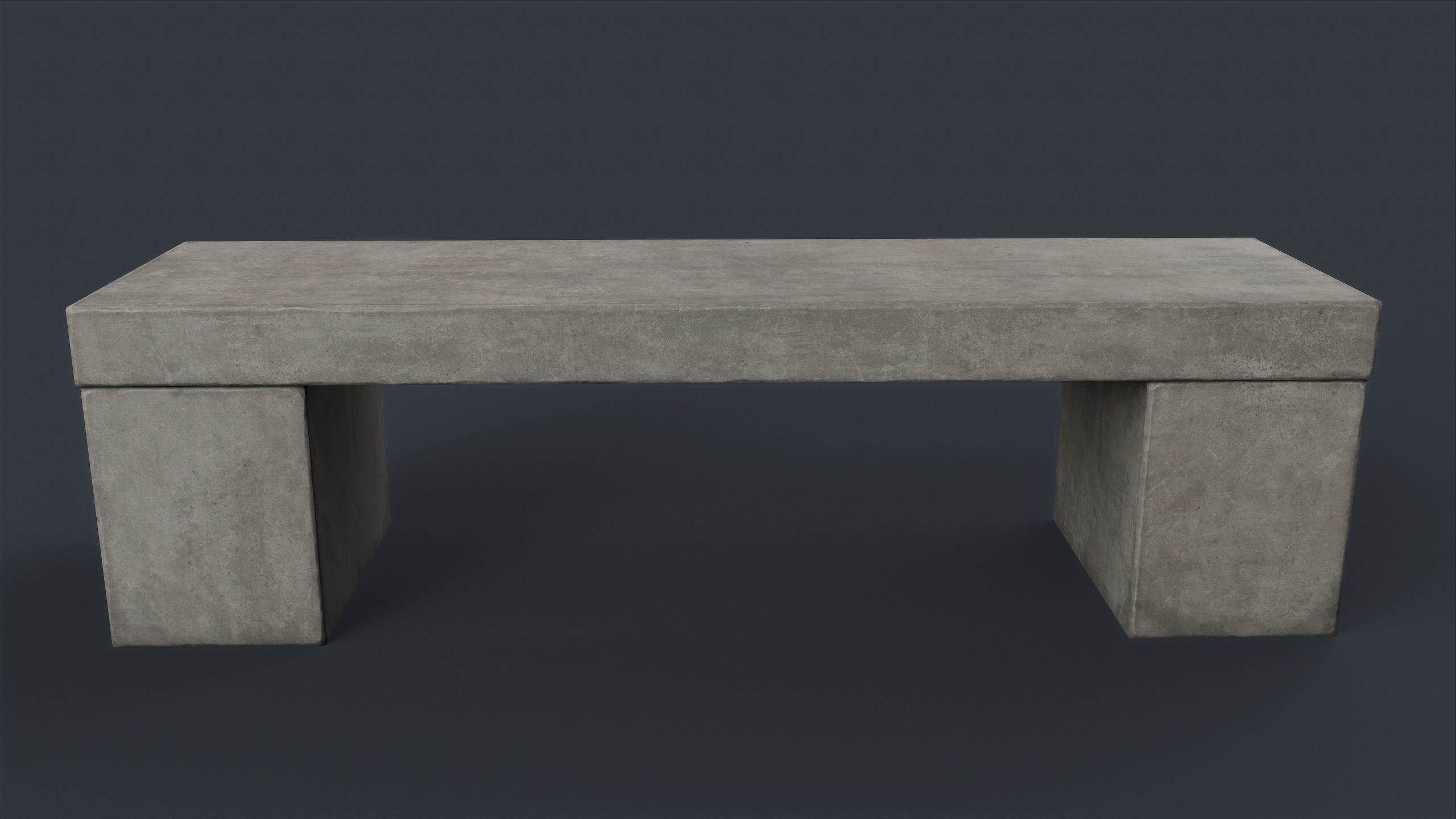 Modern Outdoor Bench 78 PBR Game Ready Low-poly 3D model_5