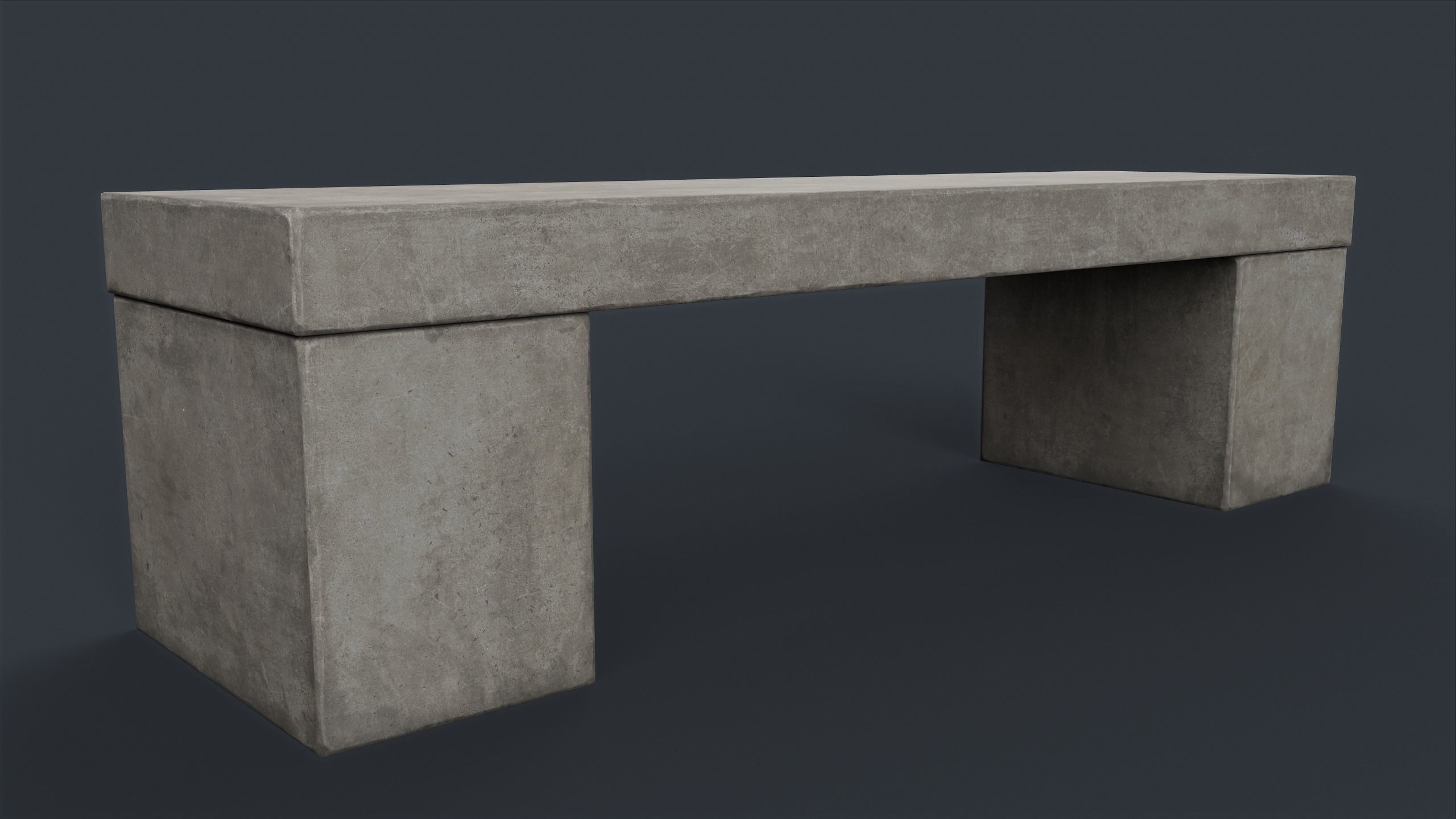Modern Outdoor Bench 78 PBR Game Ready Low-poly 3D model_2