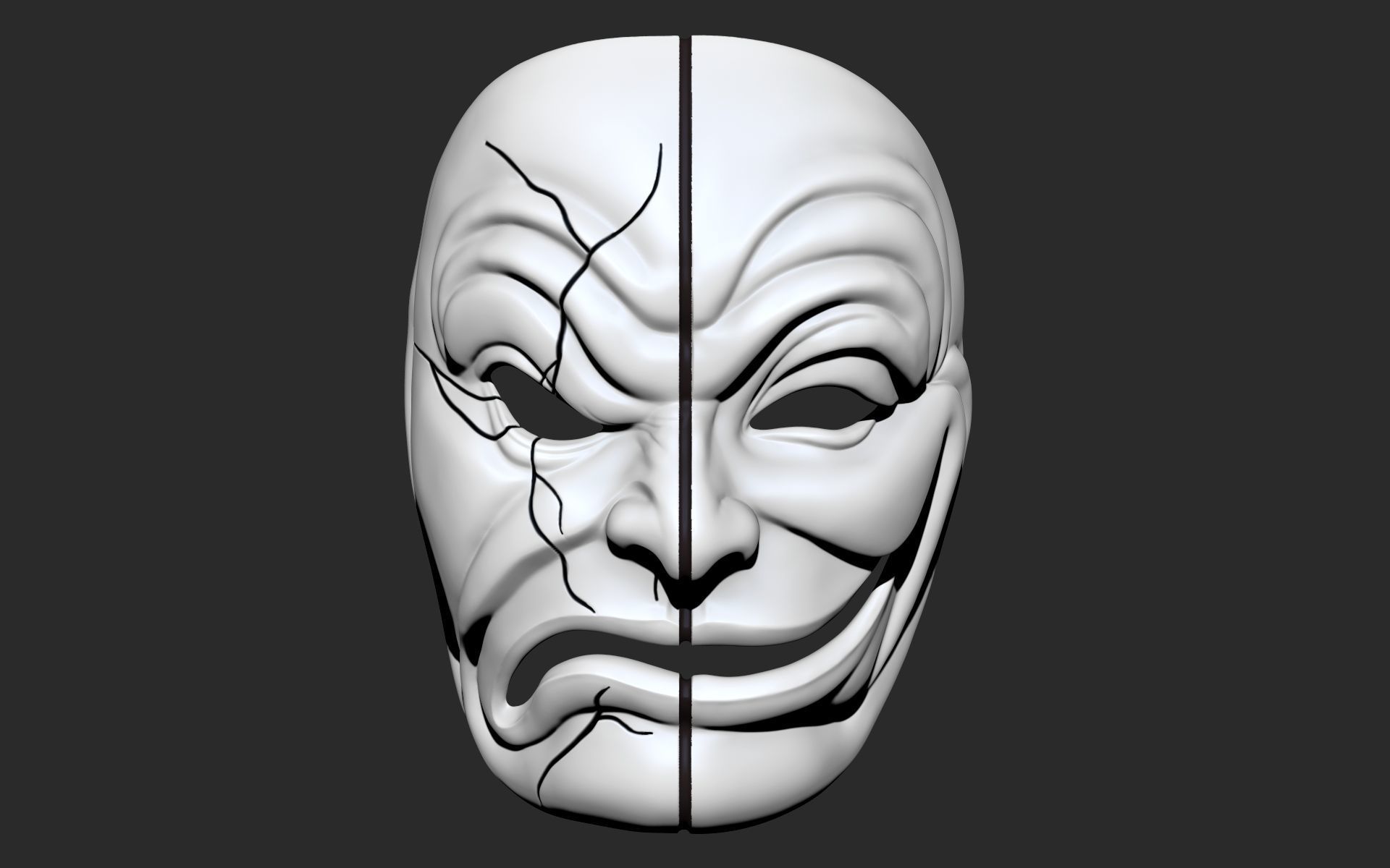 Hollywood Undead Da Karlzz Mask Low-poly 3D model_10