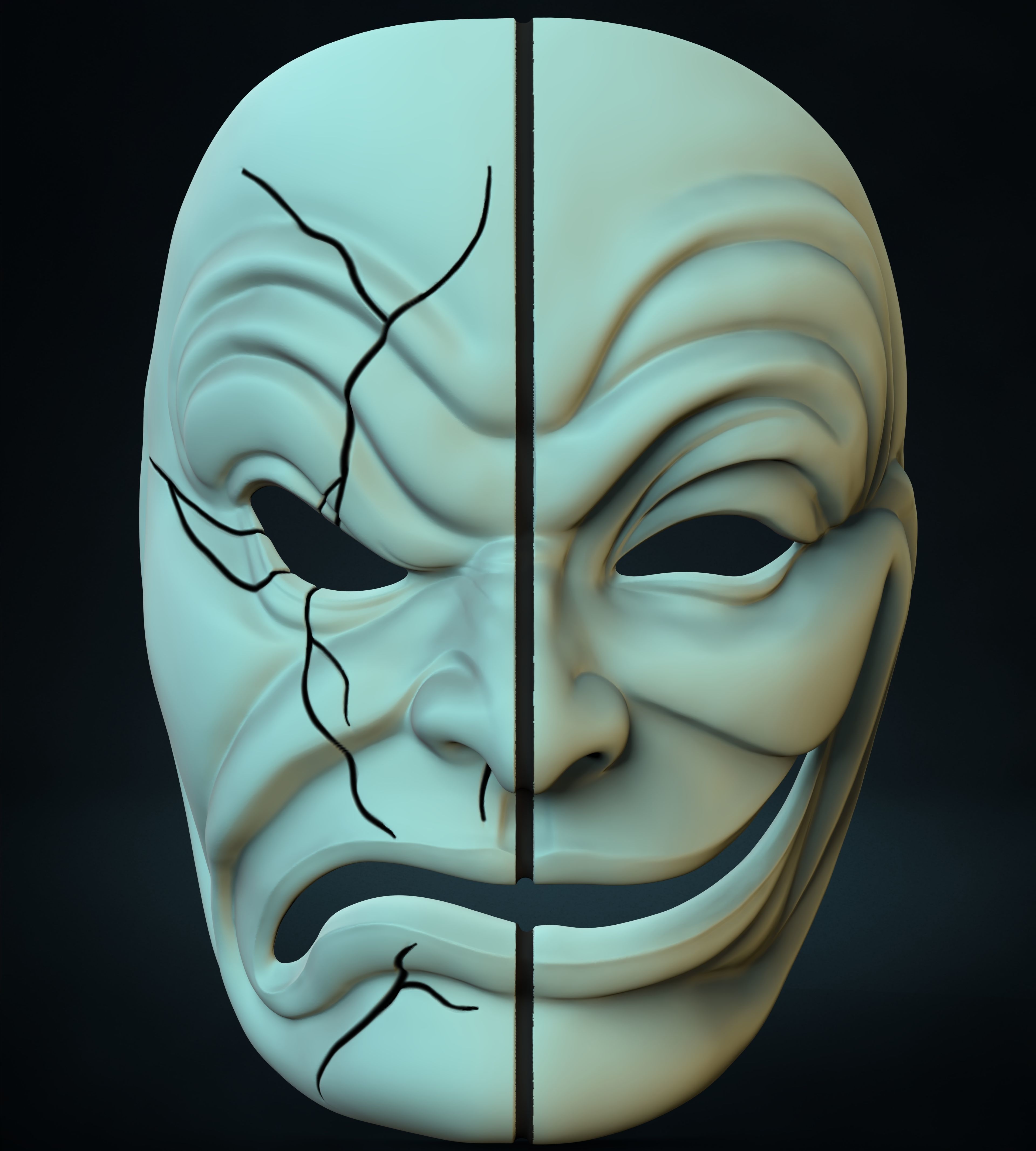 Hollywood Undead Da Karlzz Mask Low-poly 3D model_1