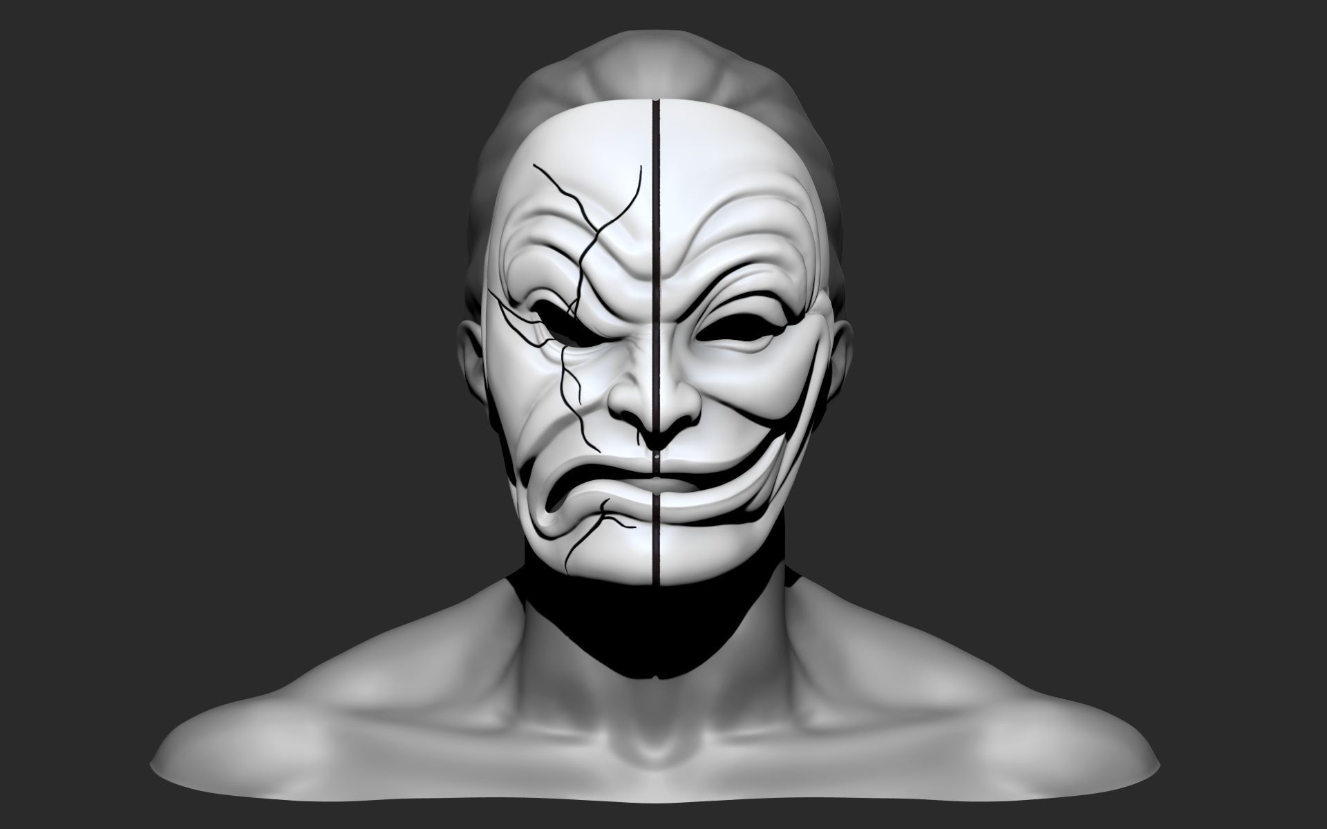 Hollywood Undead Da Karlzz Mask Low-poly 3D model_6