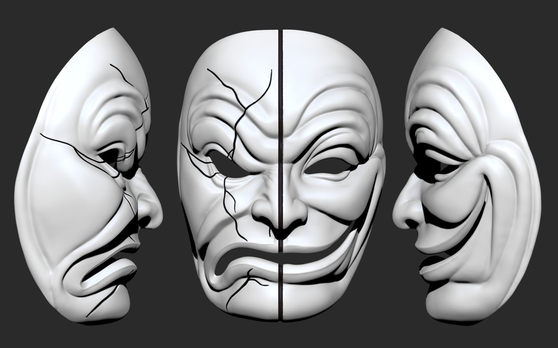 Hollywood Undead Da Karlzz Mask Low-poly 3D model_4