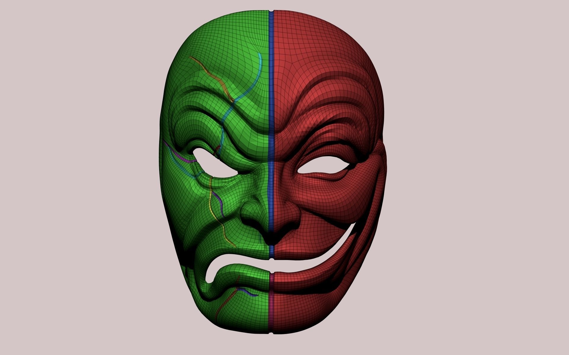 Hollywood Undead Da Karlzz Mask Low-poly 3D model_8