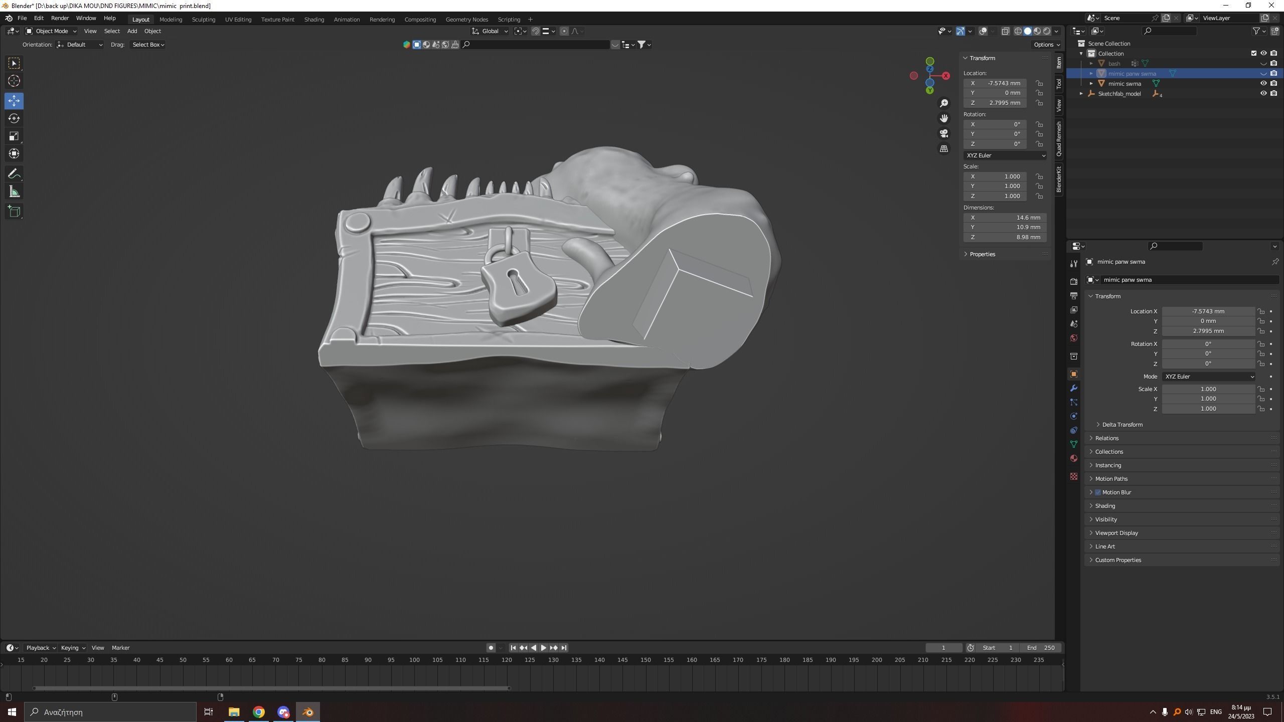 Mimic Miniature 3D print model_6