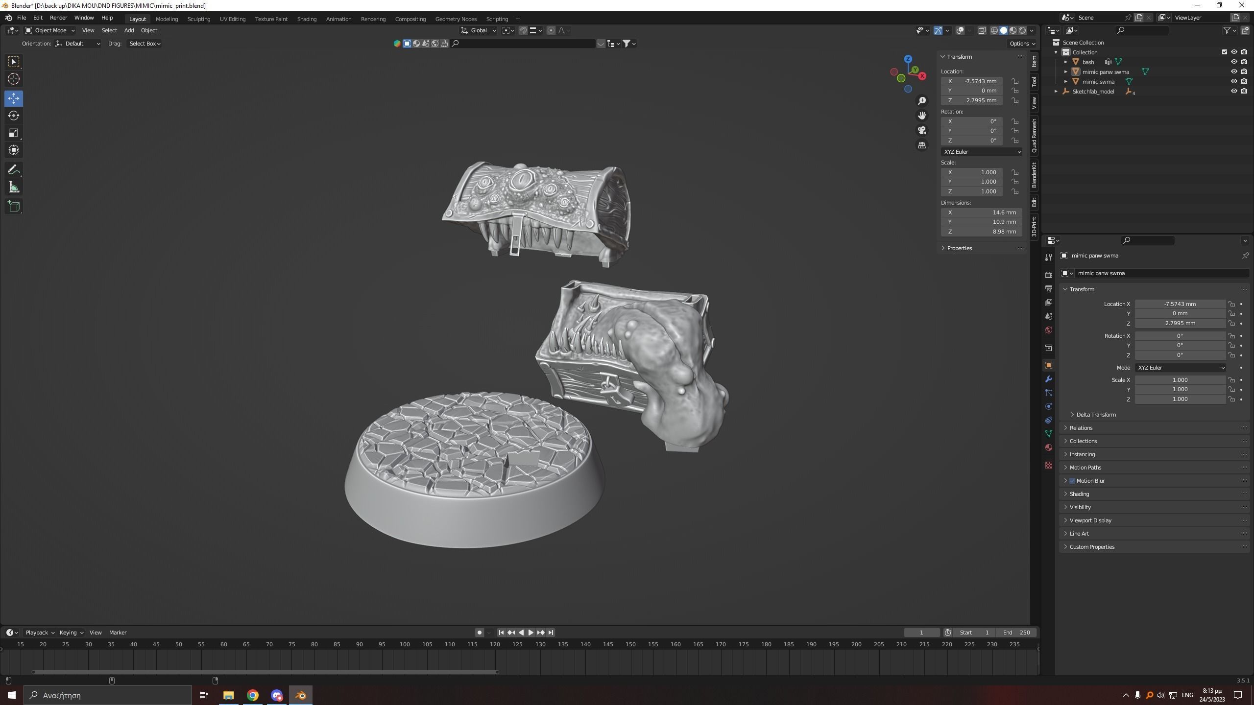 Mimic Miniature 3D print model_4